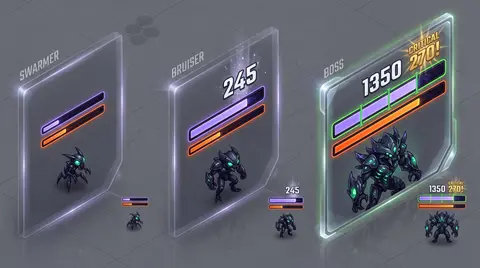 combat feel 10 enemy bars sizes